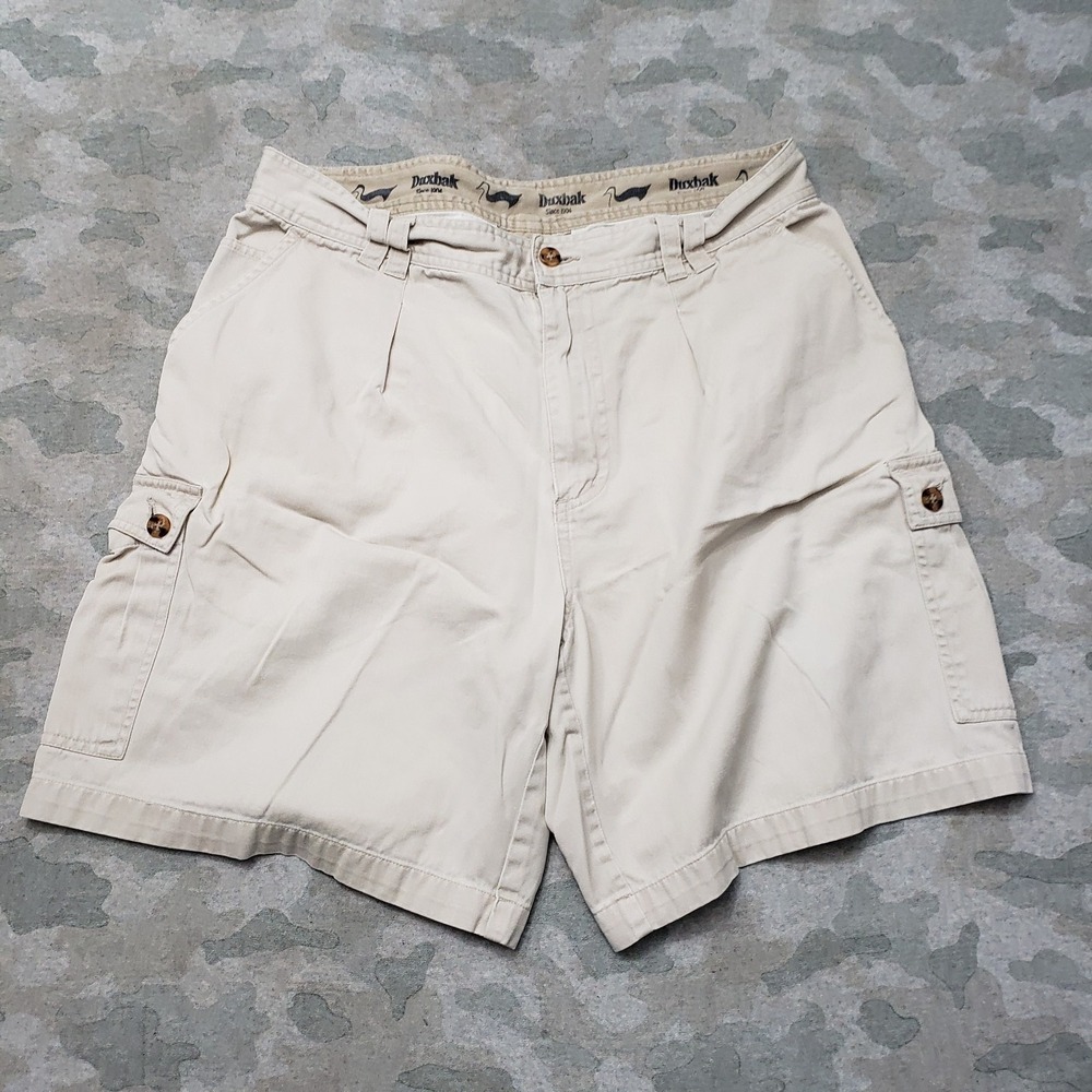 Duxbak Shorts Mens 36 Beige Cargo Pockets Outdoors